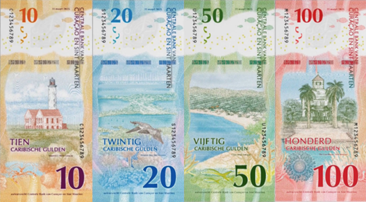 (574) ** PNew (PN1-4) Curacao 10-100 Gulden (2025) (4 Notes)